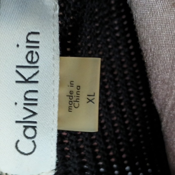 N10. Calvin Klein Black & Red Horizontal Striped Bodycon button sweater dress XL - Picture 4 of 6